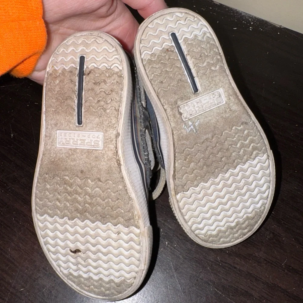 Sperry Blue Plaid Kids Sneakers - Picture 3 of 4